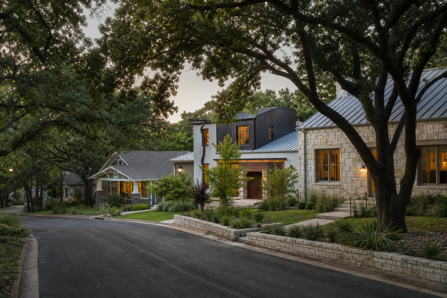 Aerial view of an Austin neighborhood featured in Candy Coburn's area content